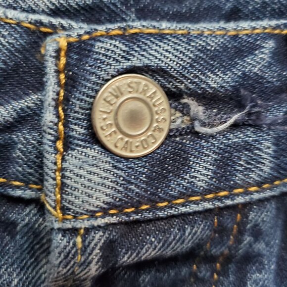 Levis Jeans Womens 25 Blue 501 Original Fit High-Rise Straight-Leg Cotton Denim - Picture 6 of 11